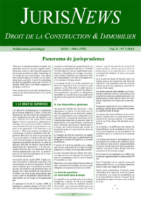 Couverture du livre : Jurisnews – Droit de la construction et immobilier – - sur www.promoculture.lu