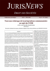 Couverture du livre : Jurisnews – Droit des sociétés –  - sur www.promoculture.lu
