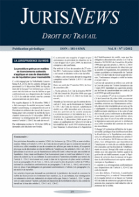 Couverture du livre : Jurisnews – Droit du travail –  - sur www.promoculture.lu