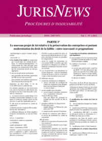 Couverture du livre : Jurisnews – Procédure d’insolvabilité – - sur www.promoculture.lu