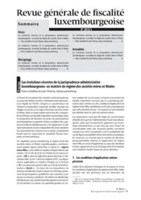 Couverture du livre : Revue générale de fiscalité luxembourgeoise (R.G.F.L.) –  - sur www.promoculture.lu