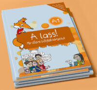 Couverture du livre : A lass! Mir léiere Lëtzebuergesch A1 – 9782919892280 - sur www.promoculture.lu
