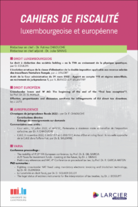 Couverture du livre : Cahiers de fiscalité luxembourgeoise et européenne – 2024/1 – 9782807945319 - sur www.promoculture.lu