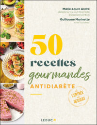 Couverture du livre : 50 recetes gourmandes antidiabète – 9791028530976 - sur www.promoculture.lu