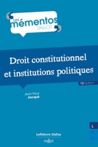 Couverture du livre : Droit constitutionnel et institutions politiques – 9782247231089 - sur www.promoculture.lu