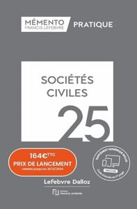 Couverture du livre : Mémento Sociétés civiles 2025 – 9782368937013 - sur www.promoculture.lu
