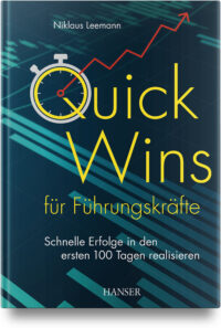 Couverture du livre : Quick Wins für Führungskräfte – 9783446481879 - sur www.promoculture.lu