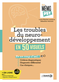 Couverture du livre : Les troubles du neurodéveloppement en 50 visuels – 9782807365773 - sur www.promoculture.lu