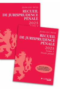 Couverture du livre : Recueil de Jurisprudence pénale 2025 – 9782879989822 - sur www.promoculture.lu