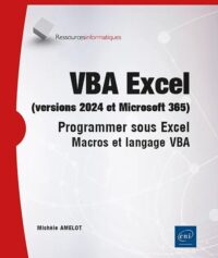 Couverture du livre : VBA Excel (versions 2024 et Microsoft 365) – 9782409051289 - sur www.promoculture.lu