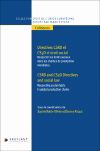 Couverture du livre : Directives CSRD et CS3D et droit social – 9782802776420 - sur www.promoculture.lu