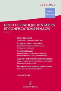 Couverture du livre : Droit et pratique des saisies et confiscations pénales 2026-2027 – 9782247240968 - sur www.promoculture.lu