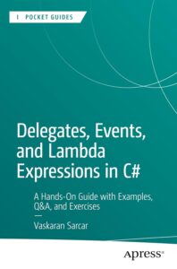 Couverture du livre : Delegates, Events, and Lambda Expressions in C# – 9798868820922 - sur www.promoculture.lu