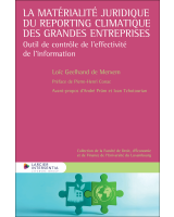 Couverture du livre : La matérialité juridique du reporting climatique des grandes entreprises – 9782807951242 - sur www.promoculture.lu