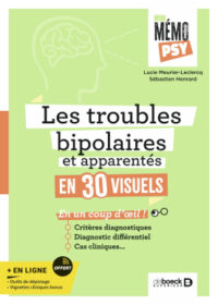 Couverture du livre : Les troubles bipolaires et apparentés en 30 visuels – 9782807373198 - sur www.promoculture.lu