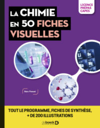 Couverture du livre : La Chimie en 50 fiches visuelles – 9782807373105 - sur www.promoculture.lu