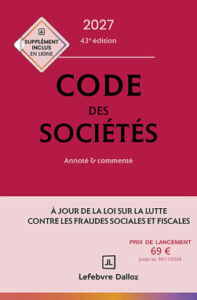 Couverture du livre : Code des sociétés 2027 – - sur www.promoculture.lu